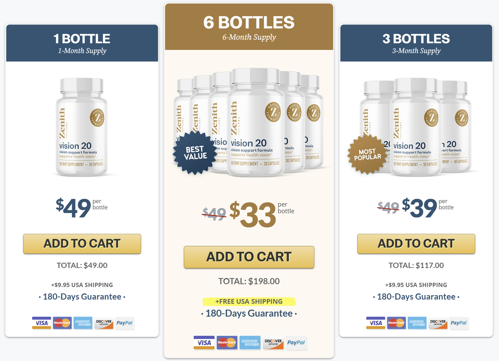 Vision 20 Pricing